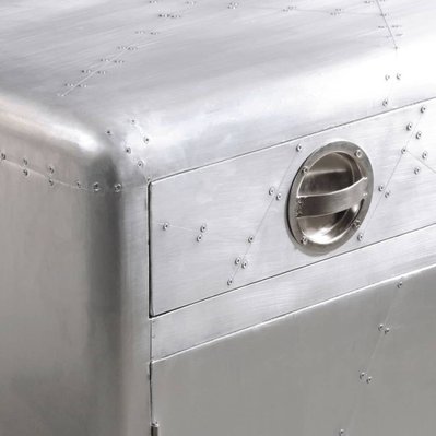 vidaXL Buffet avec 3 tiroirs Style vintage Aluminium - 242120 - 8718475944027