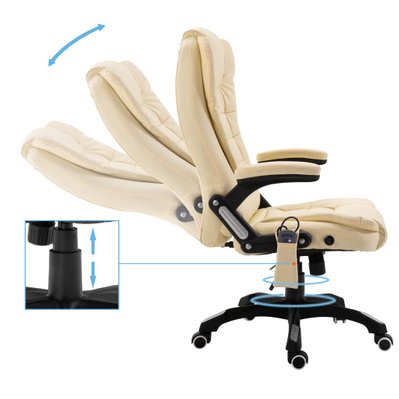 vidaXL Chaise de bureau de massage Crème Similicuir - 20238 - 8719883568621