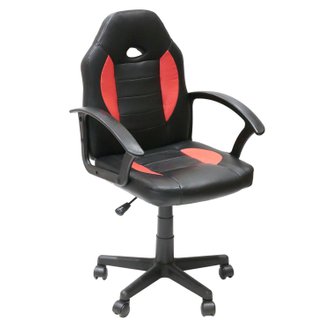 Chaise de bureau gaming Racer Obi - Hauteur réglable - Noir et rouge