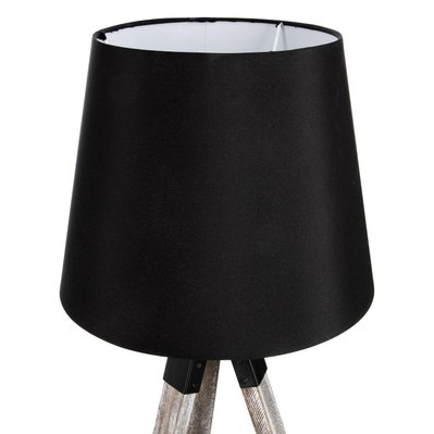 Lampe en bois trépied Runo - H. 58 cm - Noir - 510622 - 3662874120658