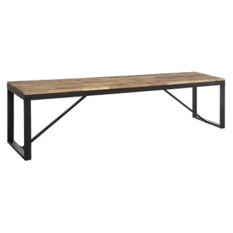 Banc de table à manger industriel Edena - L. 170 x H. 45 cm - Noir