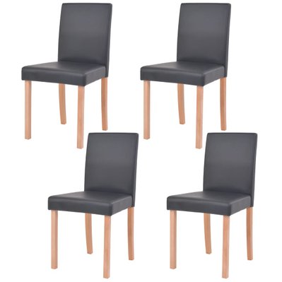 vidaXL Table et chaises 5 pcs Cuir synthétique Chêne Noir - 243526 - 8718475524205