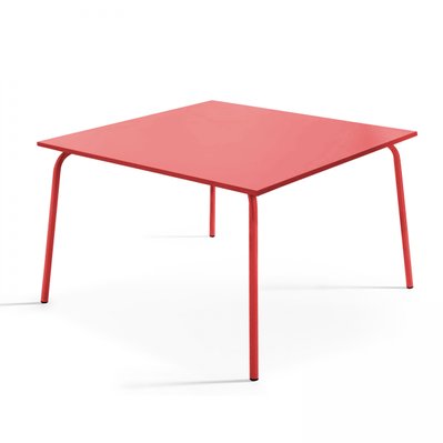 Ensemble table de jardin et 8 chaises en métal rouge 120 x 120 x 72 cm - 105028 - 3663095028334