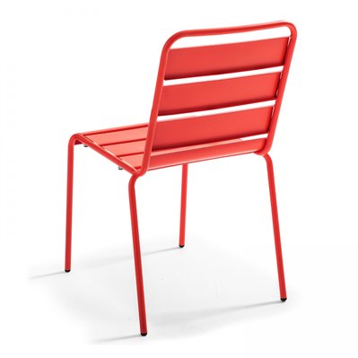 Ensemble table de jardin et 8 chaises en métal rouge 120 x 120 x 72 cm - 105028 - 3663095028334