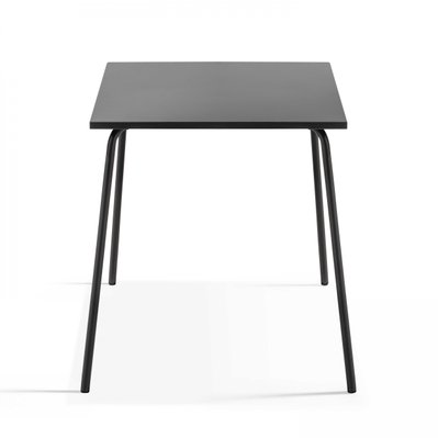 Ensemble table de jardin carrée et 4 fauteuils acier gris 70 x 70 x 72 cm - 104806 - 3663095026262