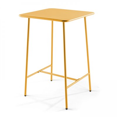 Ensemble table de bar et 2 chaises hautes en métal jaune 70 x 70 x 105 cm - 105934 - 3663095036766