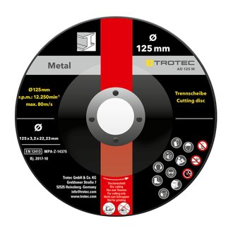 TROTEC Disques de coupe pour métal et inox AD 125 MI (12 pces)