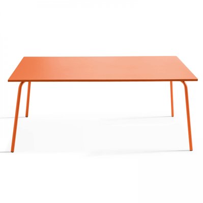 Ensemble table de jardin et 6 fauteuils en métal orange 180 x 90 x 72 cm - 106025 - 3663095037640