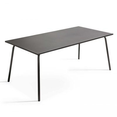 Ensemble table de Jardin et 8 fauteuils en métal gris 180 x 90 x 72 cm - 101852 - 3760104584826