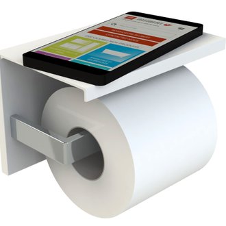 Distributeur papier WC avec étagère LOFT-GAME blanc mat