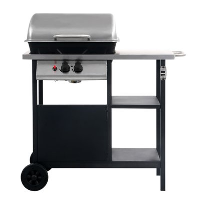 vidaXL Barbecue à gaz avec tablette à 3 couches Noir et argenté - 47392 - 8719883751443