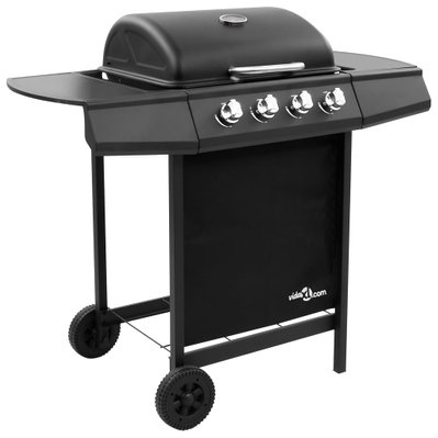 vidaXL Barbecue gril à gaz avec 4 brûleurs Noir - 48545 - 8719883765662