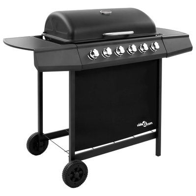 vidaXL Barbecue gril à gaz avec 6 brûleurs Noir - 48551 - 8719883765723