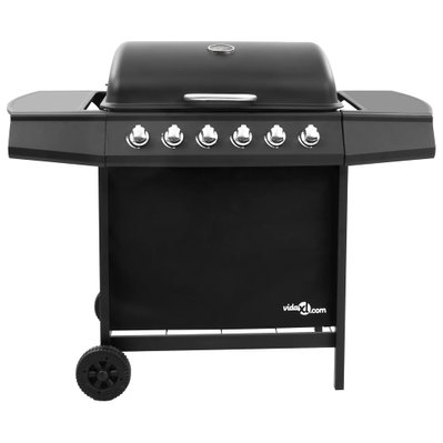 vidaXL Barbecue gril à gaz avec 6 brûleurs Noir - 48551 - 8719883765723