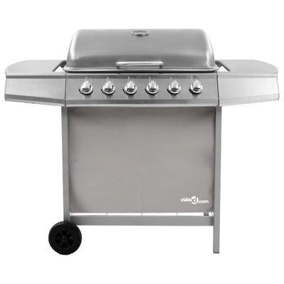 vidaXL Barbecue gril à gaz avec 6 brûleurs Argenté - 48555 - 8719883765761