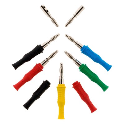 Lot de 7 connecteurs males souples Ø4mm 36A: 2 rouges + 2 noires + 1 Bleu + 1 jaune + 1 vert - Zenitech - 161153 - 3545411611539