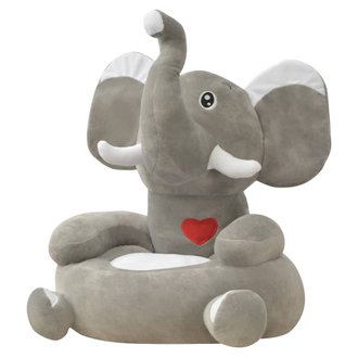 vidaXL Chaise en peluche pour enfants Éléphant gris