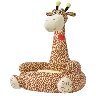 vidaXL Chaise en peluche pour enfants Girafe Marron