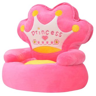 vidaXL Chaise en peluche pour enfants Princesse Rose