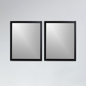 Pack de 2 miroirs rectangulaires NEO 56x70cm avec cadre noir mat