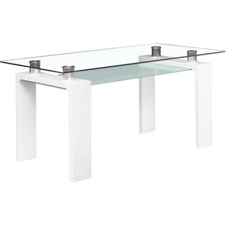 Table repas "Eva" - 150 x 80 x 75 cm - Blanc laqué