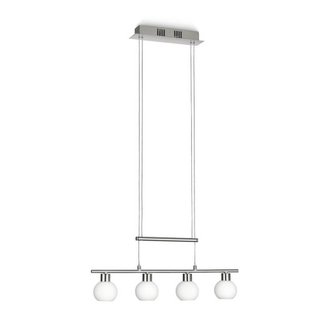 Suspension LED Roch - 4 x 3,6 W - 60 x 9 cm - blanc chaud - inox & blanc