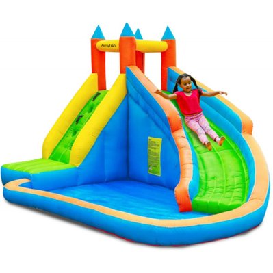 Château Aquatique Gonflable pour enfants 4m - Aire de jeux avec Escalade, Tobbogan et Piscine - Aqua Park - IC-AMF-006 - 3700998925817