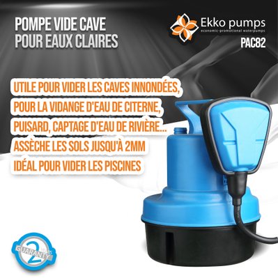 POMPE VIDES CAVES POUR EAUX CLAIRES 200W - PAC82 - 5411074140410