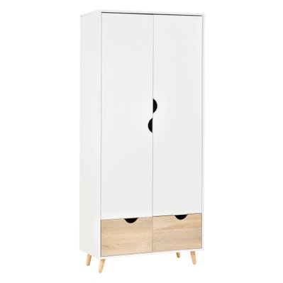 Armoire de chambre multi-rangement design scandinave blanc chêne clair - 831-290 - 3662970085608