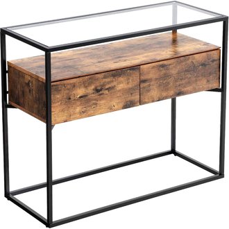 Table console "Wooden" - 100 x 40 x 80 cm - Marron rustique