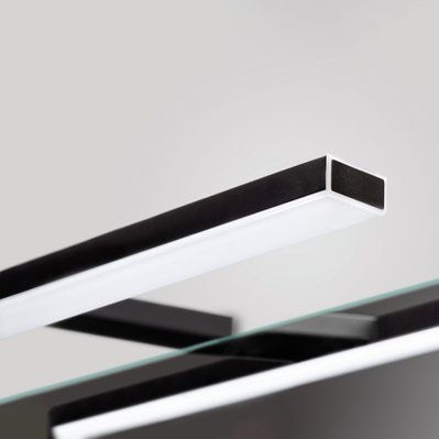 Emuca Spot LED pour miroir de salle de bain Leo (AC 230V 50Hz), 6 W, Peint en noir, Plastique - 5150114 - 8432393281162