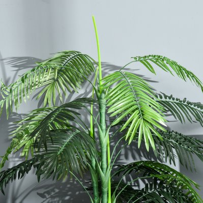 Palmier artificiel hauteur 1,7 m tronc branches lichen grandes feuilles réalistes pot inclus - 844-359 - 3662970077528