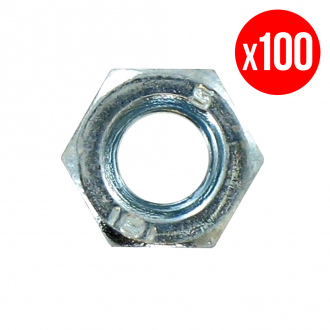 Petite boîte VYBAC de 100 écrous VYNEX - hexagonale - acier zingué - Ø 5 mm
