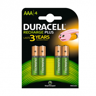 Blister de 4 piles rechargeables DURACELL - HR03 - AAA - 750 mAh