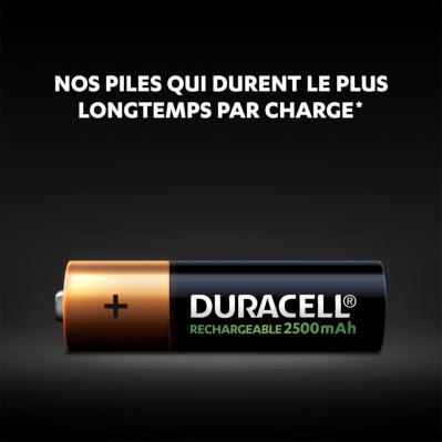 Blister de 4 piles rechargeables DURACELL - HR03 - AAA - 750 mAh - HR030015 - 5000394090231