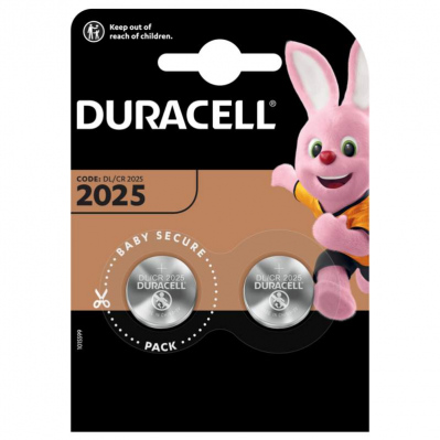 Pack de 2 piles boutons lithium DURACELL - CR2025 - 3V - DL200008 - 5000394203907