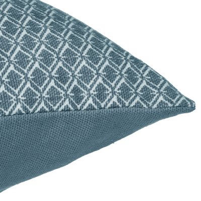 Coussin rectangulaire en coton à motif Otto - 30 x 50 - Bleu Canard - 514340 - 3560238336397