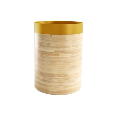 Niche design pour chat et chien en bambou laquée moutarde YUCCA - 48881 - 3662275116960