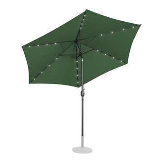 Parasol de jardin meuble abri terrasse avec led rond diamètre 300 cm inclinable vert 14_0002650
