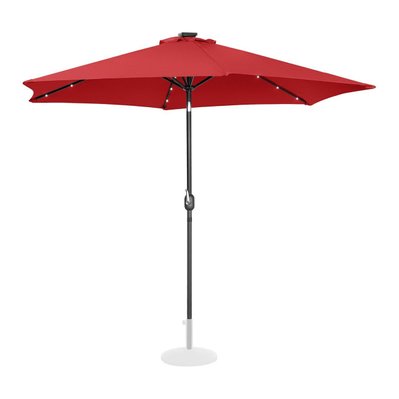 Parasol de jardin meuble abri terrasse avec led rond diamètre 300 cm inclinable rouge 14_0002646 - 14_0002646 - 3000209818984