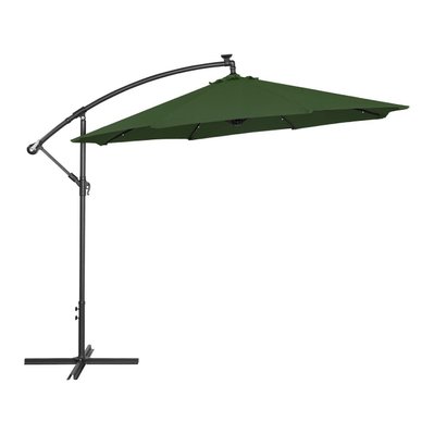 Parasol de jardin meuble abri terrasse avec led rond diamètre 300 cm inclinable vert 14_0002649 - 14_0002649 - 3000209968986