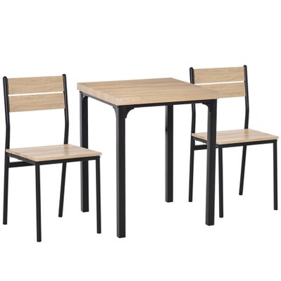 Table avec 2 chaises style industriel - 835-090 - 3662970043837