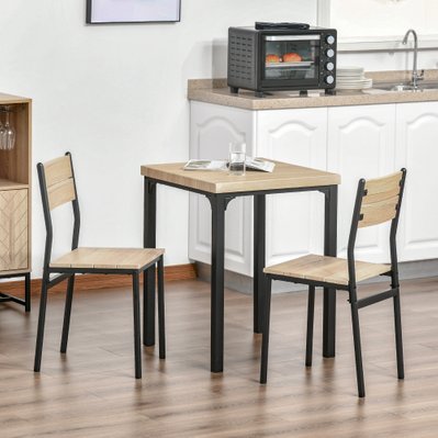 Table avec 2 chaises style industriel - 835-090 - 3662970043837
