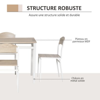 Table de salle à manger 4 chaises style contemporain - 835-087 - 3662970043813