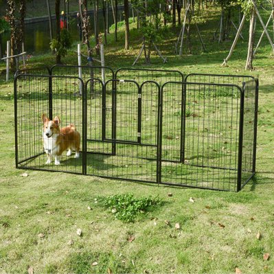 Luxe parc enclos modulable pour chien acier époxy noir - D06-107V01 - 3662970085349