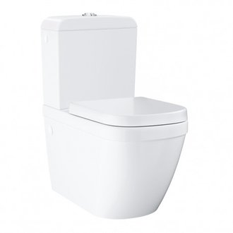 Grohe Ceramic Pack WC à poser Triple Vortex + Réservoir de chasse + Abattant déclipsable, Blanc alpin
