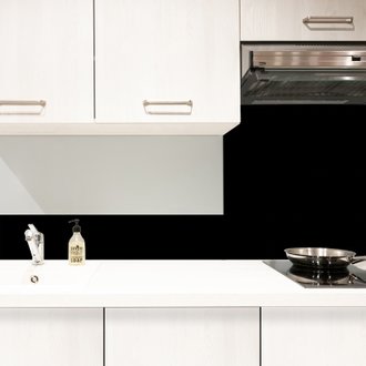 Credence cuisine en aluminium noir Top Decor - Lot de 2 bandeaux L100xH20cm