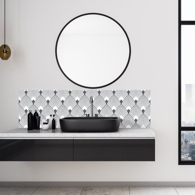 Credence salle-de-bain en PVC Art Deco gris Top Decor - Lot de 2 bandeaux  L70xH30cm - Brico Privé