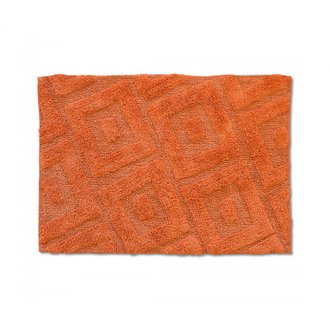 Tapis de bain uni tufté 100% coton 1800g/m2 - Orange - 60x90 cm