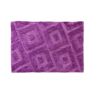 Tapis de bain uni tufté 100% coton 1800g/m2 - Violet - 60x90 cm
